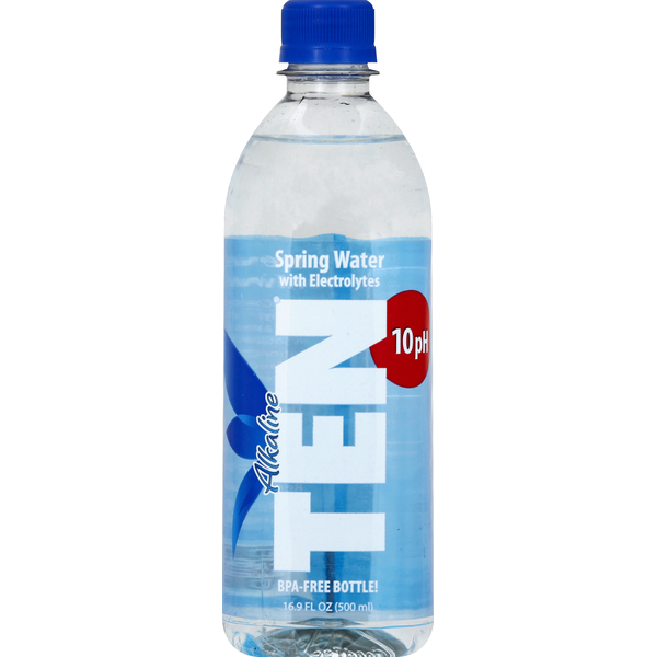 Water, Seltzer & Sparkling Water TEN Spring Water, Alkaline, with Electrolytes hero