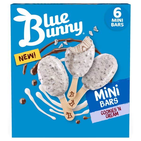 Ice Cream & Ice Blue Bunny Cookies 'n Cream Mini Bars hero