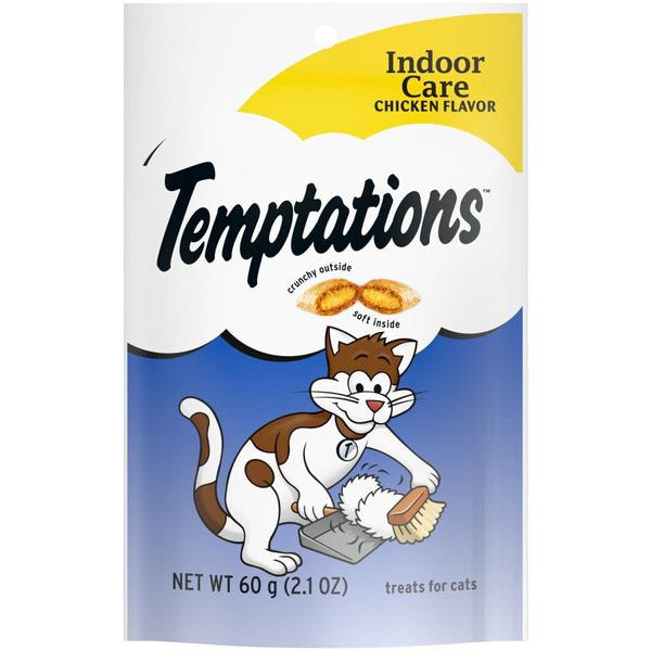 Cat Food & Care TEMPTATIONS Indoor Care Crunchy and Soft Cat Treats, Chicken Flavor hero