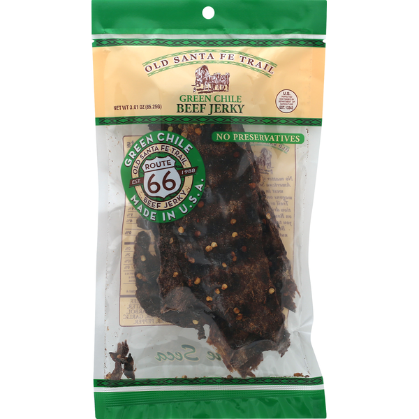 Popcorn & Jerky Old Santa Fe Trail Beef Jerky Beef Jerky, Green Chile hero