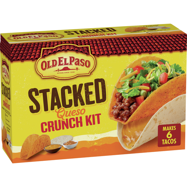 Tortillas & Flat Bread Old El Paso Stacked Queso Crunch Taco Kit hero