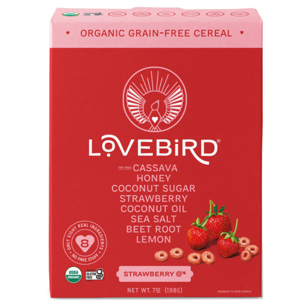 Lovebird Grain-Free Cereal Strawberry O's hero