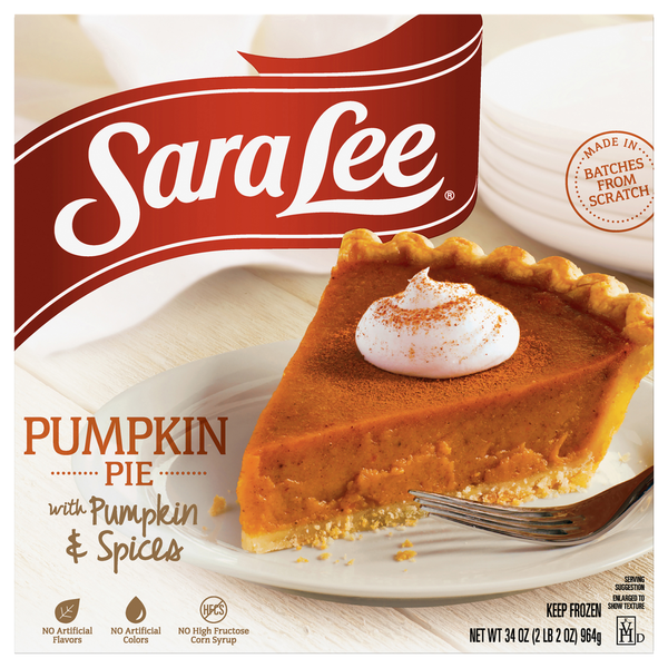 Frozen Dessert Sara Lee Pie, with Pumpkin & Spices, Pumpkin hero