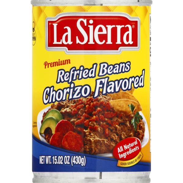 Canned Meals & Beans La Sierra Refried Beans, Chorizo Flavored, Premium hero