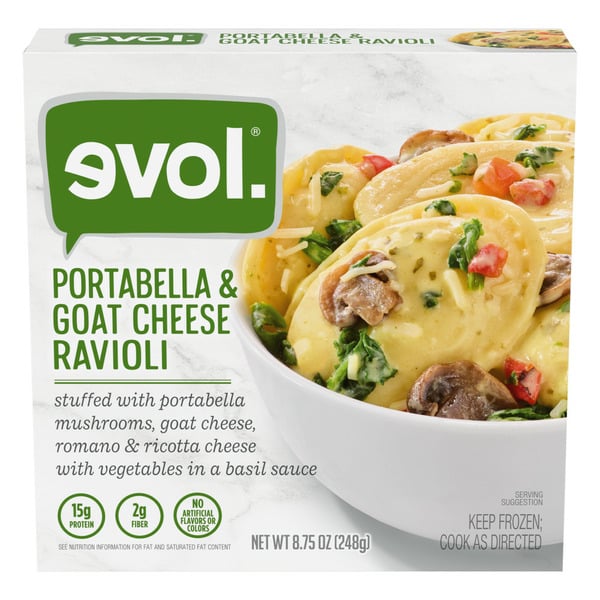 Frozen Meals Evol Portabella & Goat Cheese Ravioli, Frozen Meal hero