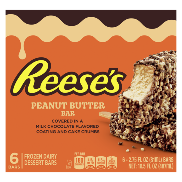 Ice Cream & Ice Reese's Peanut Butter Frozen Dairy Dessert Bar hero