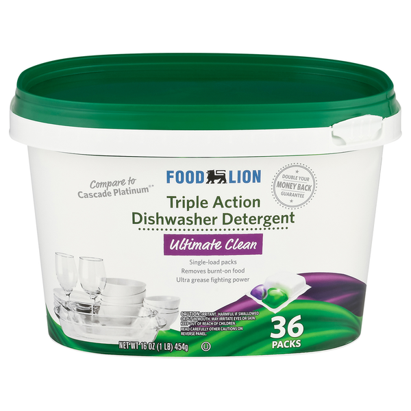 Dish Detergents Food Lion Dishwasher Detergents, Triple Action, Ultimate Clean hero