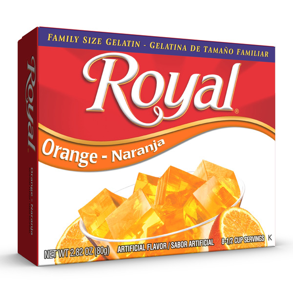 Baking & Supplies Royal Family Size Orange Gelatin Mix hero