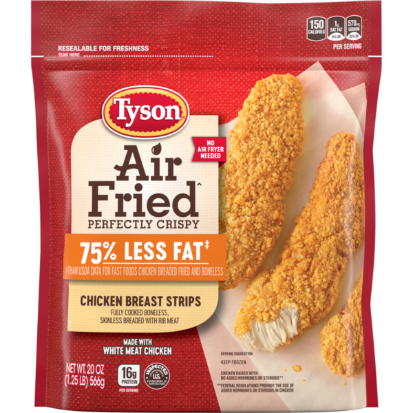 Frozen Meat & Seafood Tyson Air Fried Perfectly Crispy Chicken Breast Strips, 20 oz. (Frozen) hero