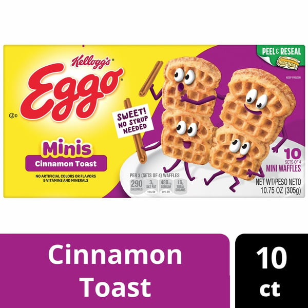 Frozen Waffles & Pancakes Eggo Minis Frozen Waffle Bites, Frozen Breakfast, Breakfast Food, Cinnamon Toast hero