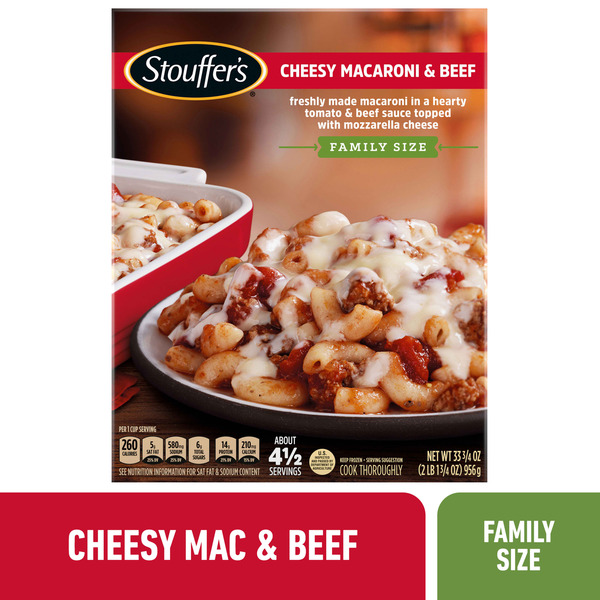 Frozen Meals Stouffer's Family Size Cheesy Macaroni And Beef Frozen Meal hero