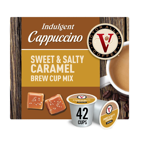 Victor Allen's Coffee Sweet & Salty Cappuccino, Single Serve K-Cup Pods hero