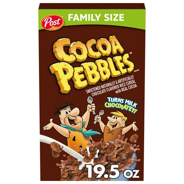 Cereal & Granola Post Cocoa Pebbles Breakfast Cereal, Gluten Free, Kid Snacks, Large Cereal Box hero