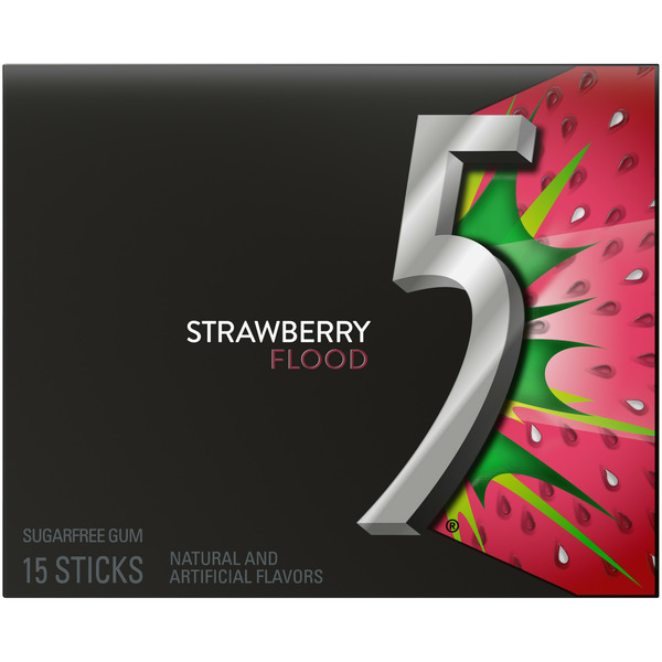 Mint & Gum 5 GUM Strawberry Flood Sugar Free Chewing Gum Pack hero