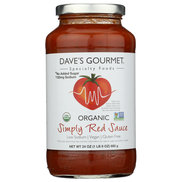 Pasta Sauce Dave's Gourmet Sauce Simply Red hero