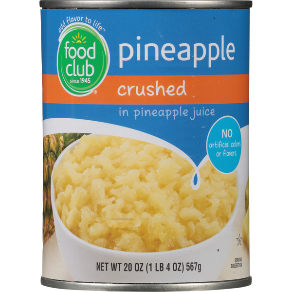 Canned Fruit & Applesauce Food Club Pineapple, Crushed hero