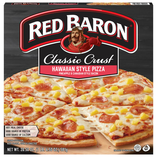 Frozen Pizza Red Baron Hawaiian Style Classic Crust Frozen Pizza hero