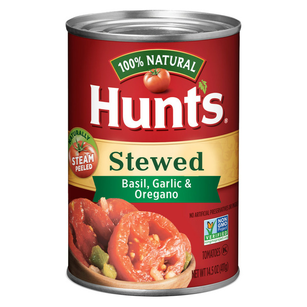 Canned & Jarred Vegetables Hunt's Stewed Tomatoes with Basil, Garlic and Oregano hero