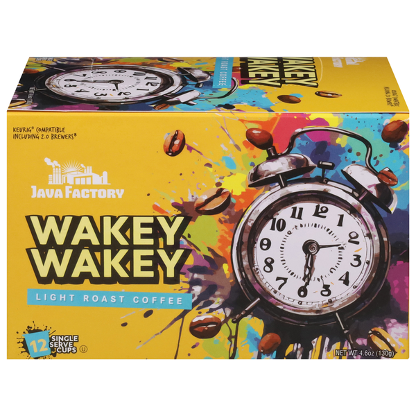 Bulk Tea & Coffee Java Factory Coffee, Light Roast, Wakey Wakey, Single Serve Cups hero