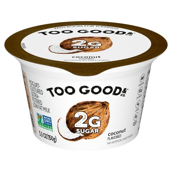 Yogurt/Kefir Too Good & Co. Coconut Flavored Low Fat Greek Yogurt Cultured Product Cup hero