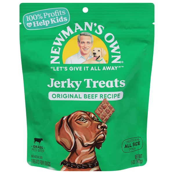 Dog Food & Care Newman's Own Treats for Dogs, Jerky Treats, Original Beef Recipe hero