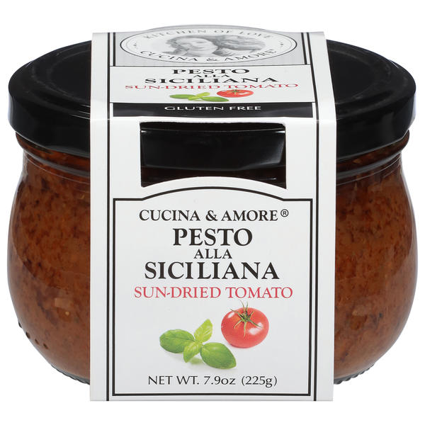 Pasta Sauce Cucina & Amore Pesto Alla Siciliana, Sun-Dried Tomato hero