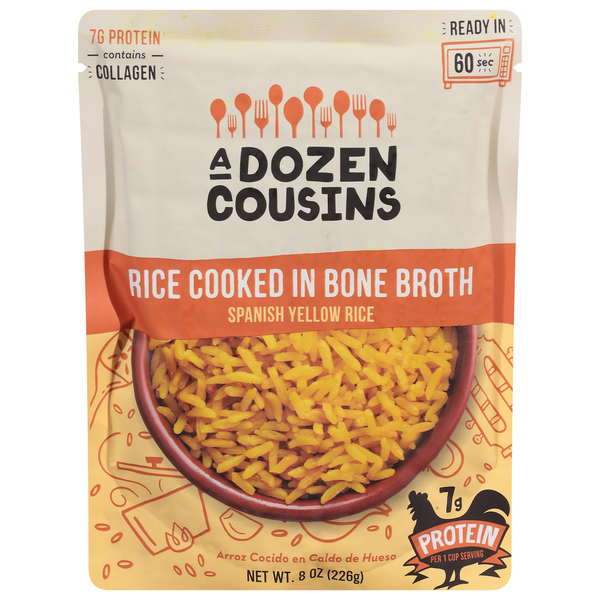 Prepared Meals A Dozen Cousins Rice Cooked in Bone Broth, Spanish Yellow hero