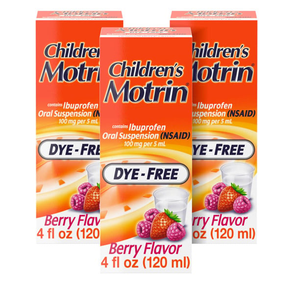 First Aid Children's Motrin Oral Suspension Dye-Free Berry hero