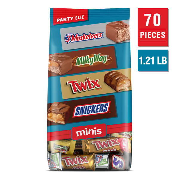 Halloween Seasonal Snickers, Twix, Milky Way & 3 Musketeers Minis Chocolate Halloween Candy Bars Bulk hero