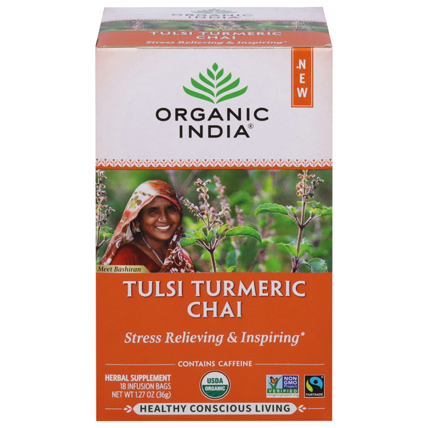 ORGANIC INDIA Chai, Tulsi Turmeric hero