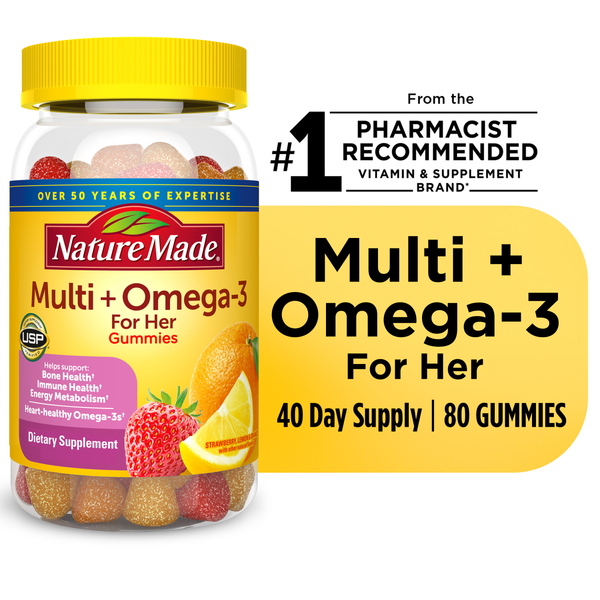 Vitamins & Supplements Nature Made Womens Multivitamin + Omega-3 Gummies hero