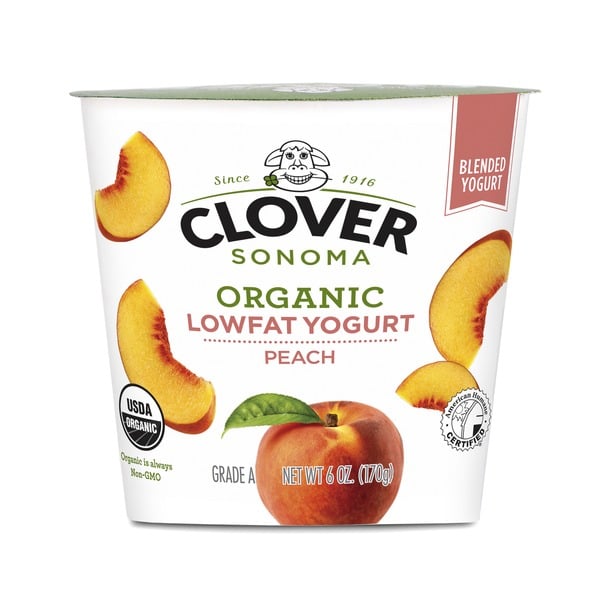 Yogurt Clover Sonoma Organic Lowfat Peach Yogurt hero