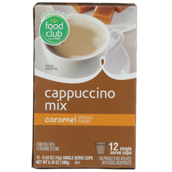 Coffee Food Club Caramel Cappuccino Mix Single Serve Cups hero