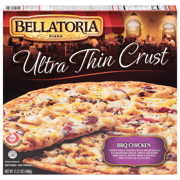 Frozen Pizza Bellatoria Pizza, BBQ Chicken, Ultra Thin Crust hero