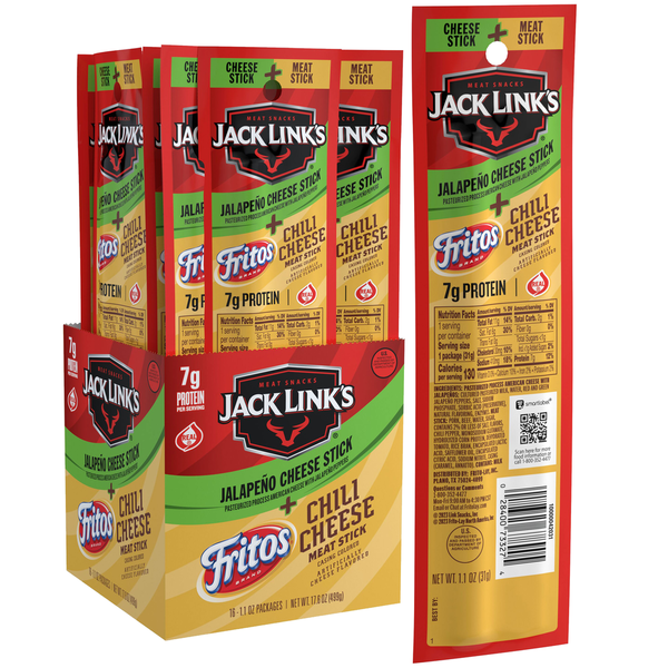 Jack Link's Fritos Chili Cheese Meat Sticks & Jalapeno Cheese Sticks hero