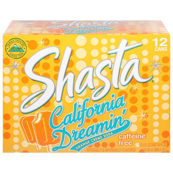 Soft Drinks Shasta Soda, Caffeine Free, Orange Creme hero