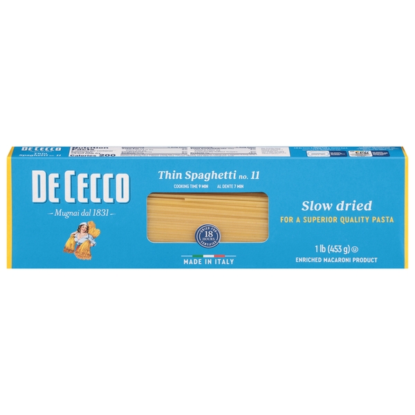 Dry Pasta De Cecco Thin Spaghetti, No. 11 hero