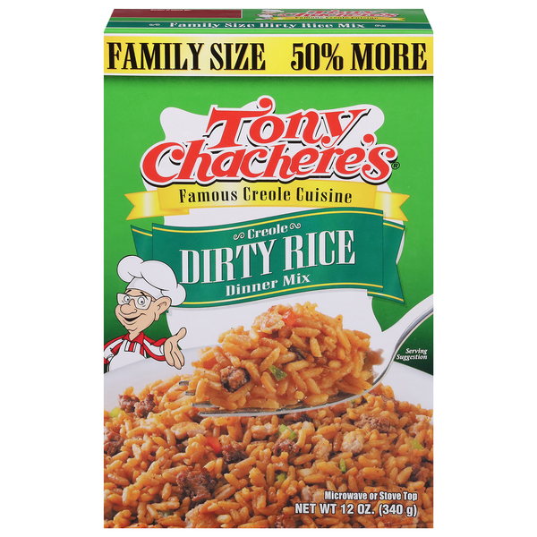 Grains, Rice & Dried Goods Tony Chachere's Dinner Mix, Dirty Rice, Creole hero