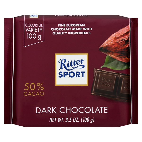 Candy & Chocolate Ritter Sport Dark Chocolate, 50% Cacao hero