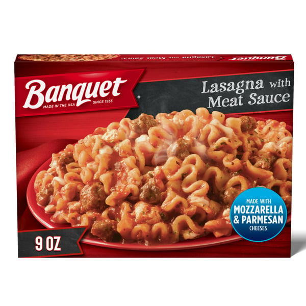 Meals Banquet Lasagna with Meat Sauce, Frozen Meal hero