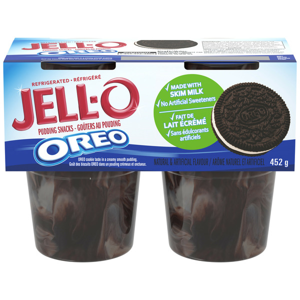 Refrigerated Pudding & Desserts Jell-O Oreo Ready-to-Eat Refrigerated Pudding Cups Snack hero