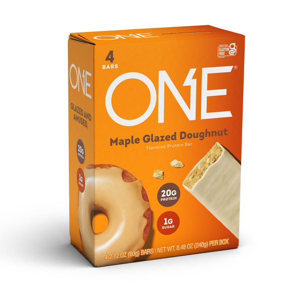 Doughs, Gelatins & Bake Mixes ONE Protein Bar, Maple Glazed Doughnut, 20g Protein hero