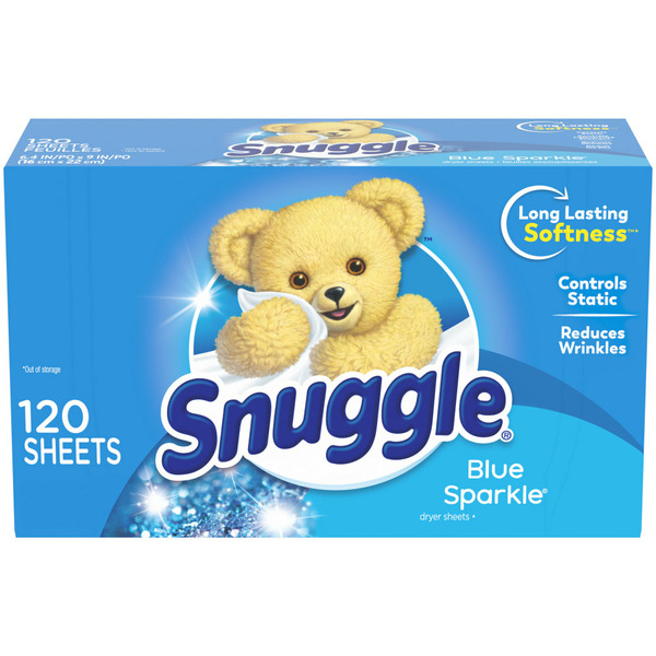 Laundry Care Snuggle Fabric Softener Dryer Sheets Blue Sparkle Scent hero