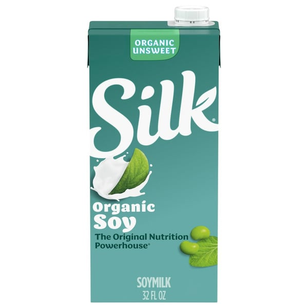 Shelf-Stable Milks Silk Organic Unsweet Soy Milk, Shelf Stable, Dairy Free, Lactose Free hero