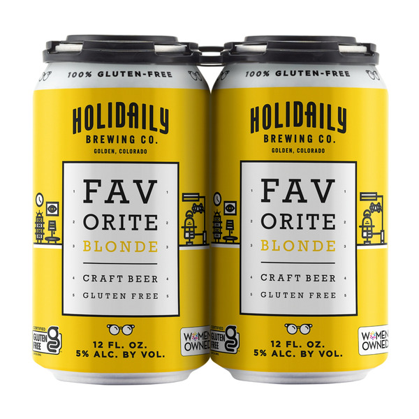 Beers & Coolers Holidaily Brewing Company Favorite Blonde, Craft Gluten Free Beer, 5% ABV hero