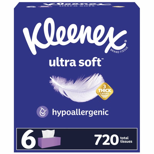 Kleenex Ultra Soft Facial Tissues Flat Boxes 3 Ply hero