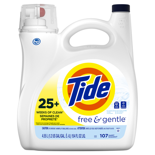 Laundry Tide Free & Gentle Liquid Laundry Detergent, 107 loads, HE Compatible hero