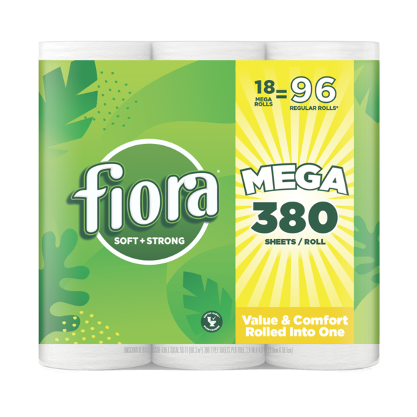 Paper Goods Fiora Soft + Strong Toilet Paper, new MEGA Rolls hero