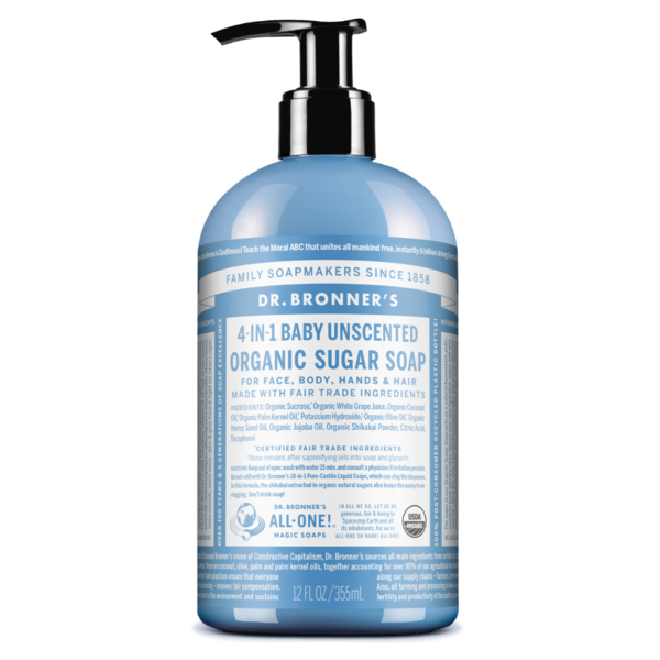 Body Lotions & Soap Dr. Bronner's Unscented Baby, Organic Sugar Soap hero