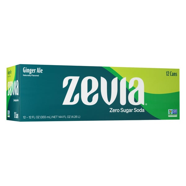 Zevia Zero Sugar Ginger Ale Soda hero